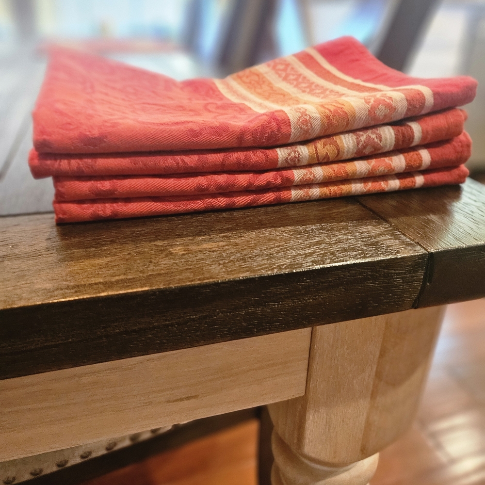 Sur La Table Red and Orange Cotton Napkins & Placemats (4 Each)